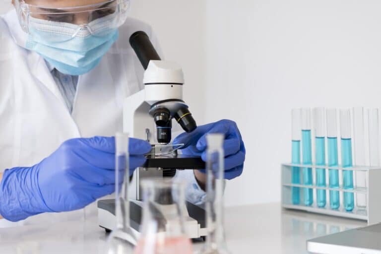 Scientist performing third-party lab testing